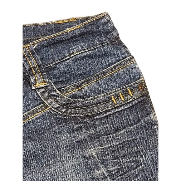 Oilily Y2K Low Rise Embroidered Art Deco Floral Blue Jeans 40 US 8-10 Bratz EUC - Picture 3 of 15